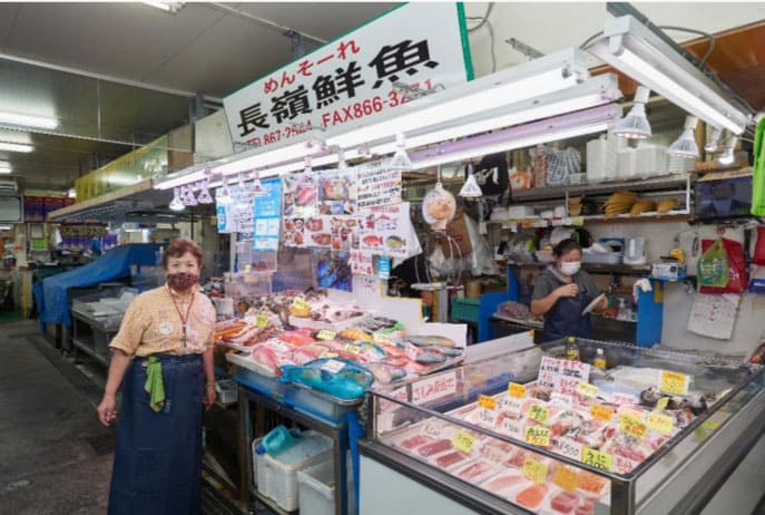 沖縄 那覇市 第一牧志公設市場 鮮魚 長嶺鮮魚店