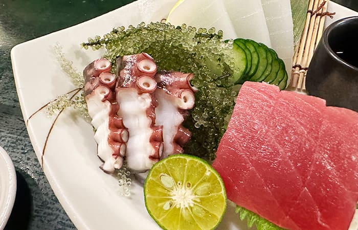 北谷町 沖縄料理 金波銀波 きんぱぎんぱ お造り 刺身 盛り合わせ 海ぶどう