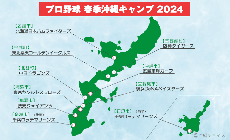 プロ野球 春季キャンプ 沖縄キャンプ 2024年