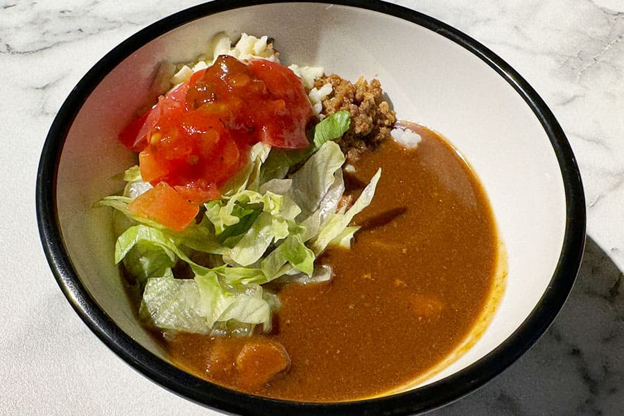 名護市 許田 トゥインラインホテル 朝食 ビュッフェ 朝カレー やなばるハーブ鶏カレー タコライスカレー