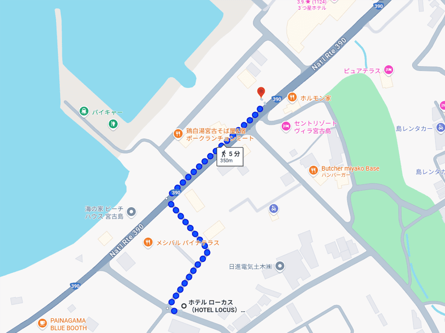 宮古島 ホテル ローカス 第2駐車場 地図