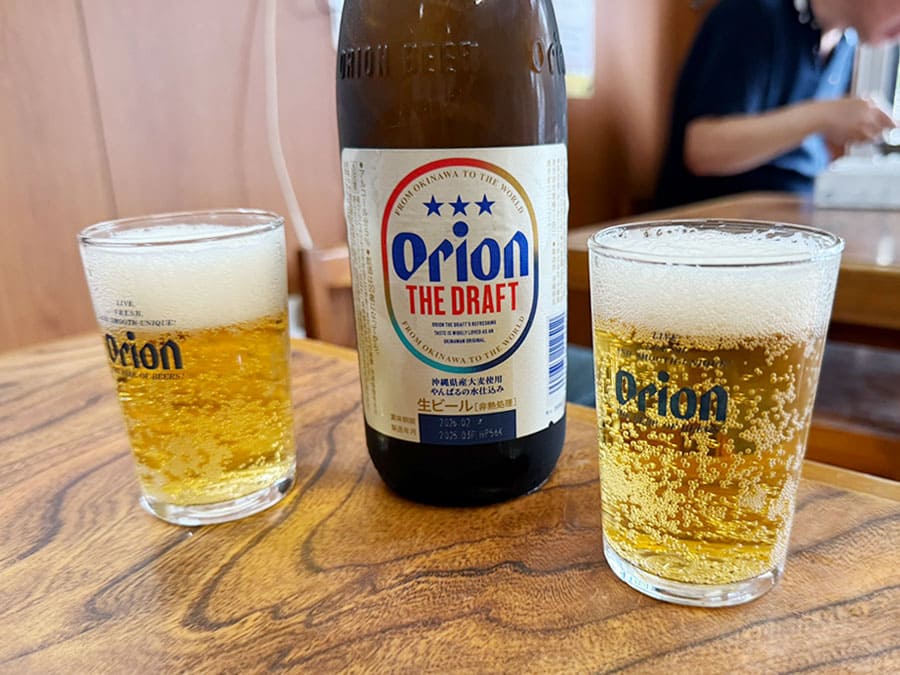 宮古島 沖縄そば 宮古そば じんく屋 瓶ビール オリオンビール
