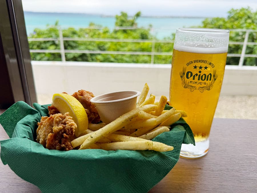 宮古島 宮古冷麺 オリオンビール 生ビール チキンコンボ フライドチキン フレンチフライ