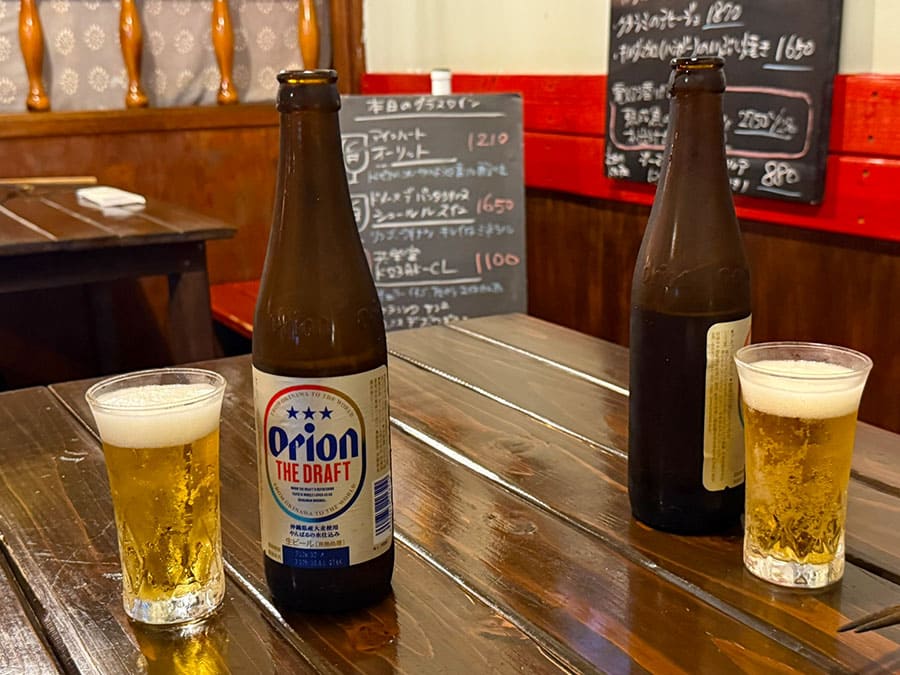 宮古島 フィッシュ タヴェルナ サンボ イタリア料理 オリオンビール 小瓶